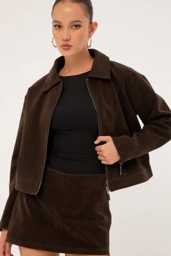 Kandice Suede Skort Brown