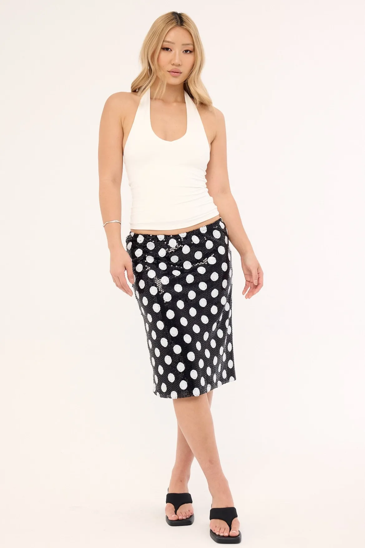 Kavivi Skirt Polka Sequin Monochrome