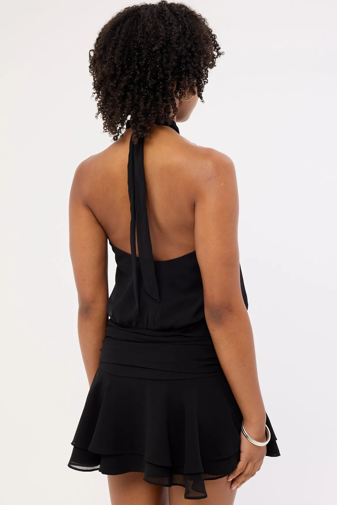 Kera Halter Mini Dress Black