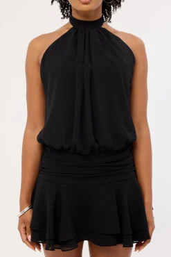 Kera Halter Mini Dress Black