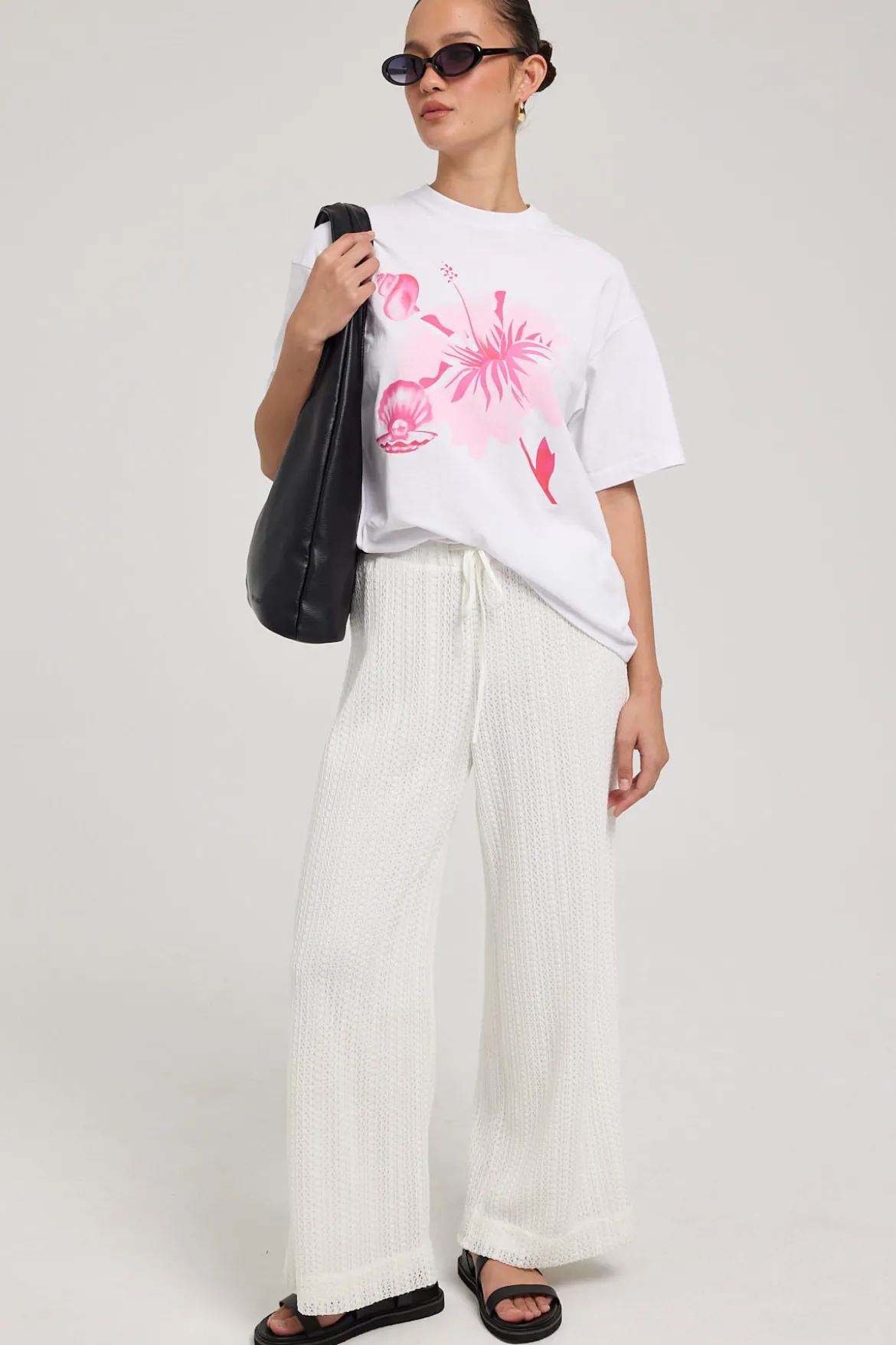 Kiara Mid Rise Relaxed Pant Off White