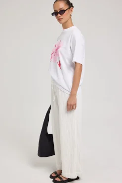Kiara Mid Rise Relaxed Pant Off White