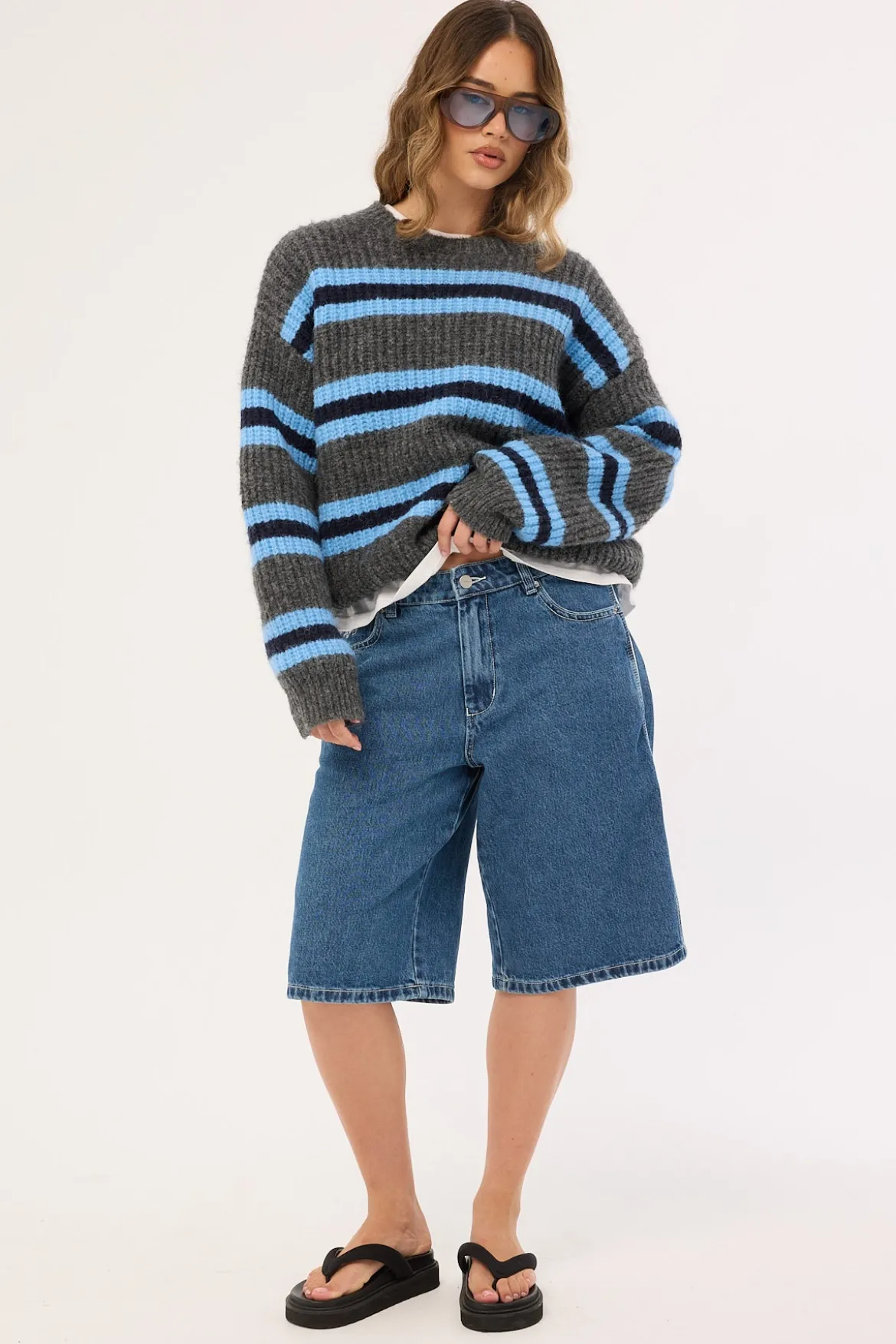 Kick Off Big Baggy Short Steady Mid Blue