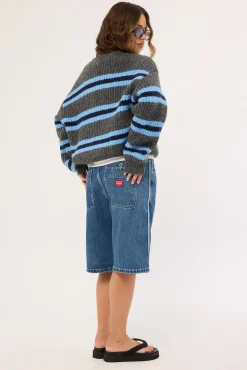 Kick Off Big Baggy Short Steady Mid Blue