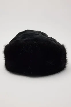 Kiki Faux Fur Hat Black