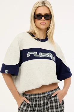 Kinetic Oversize Tee Ecru Marle