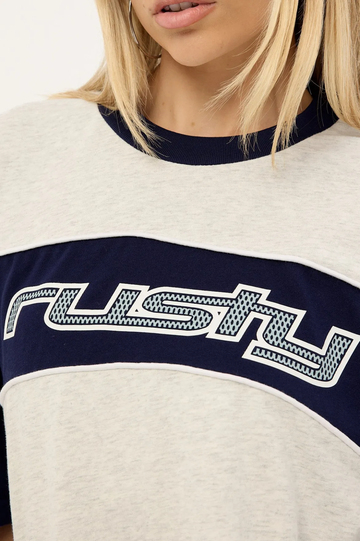 Kinetic Oversize Tee Ecru Marle