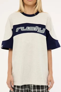 Kinetic Oversize Tee Ecru Marle