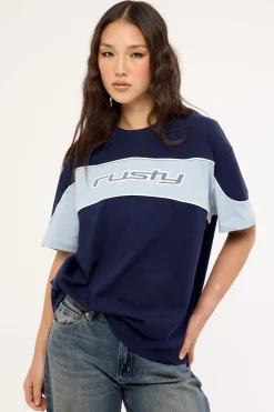Kinetic Oversize Tee Navy Blue