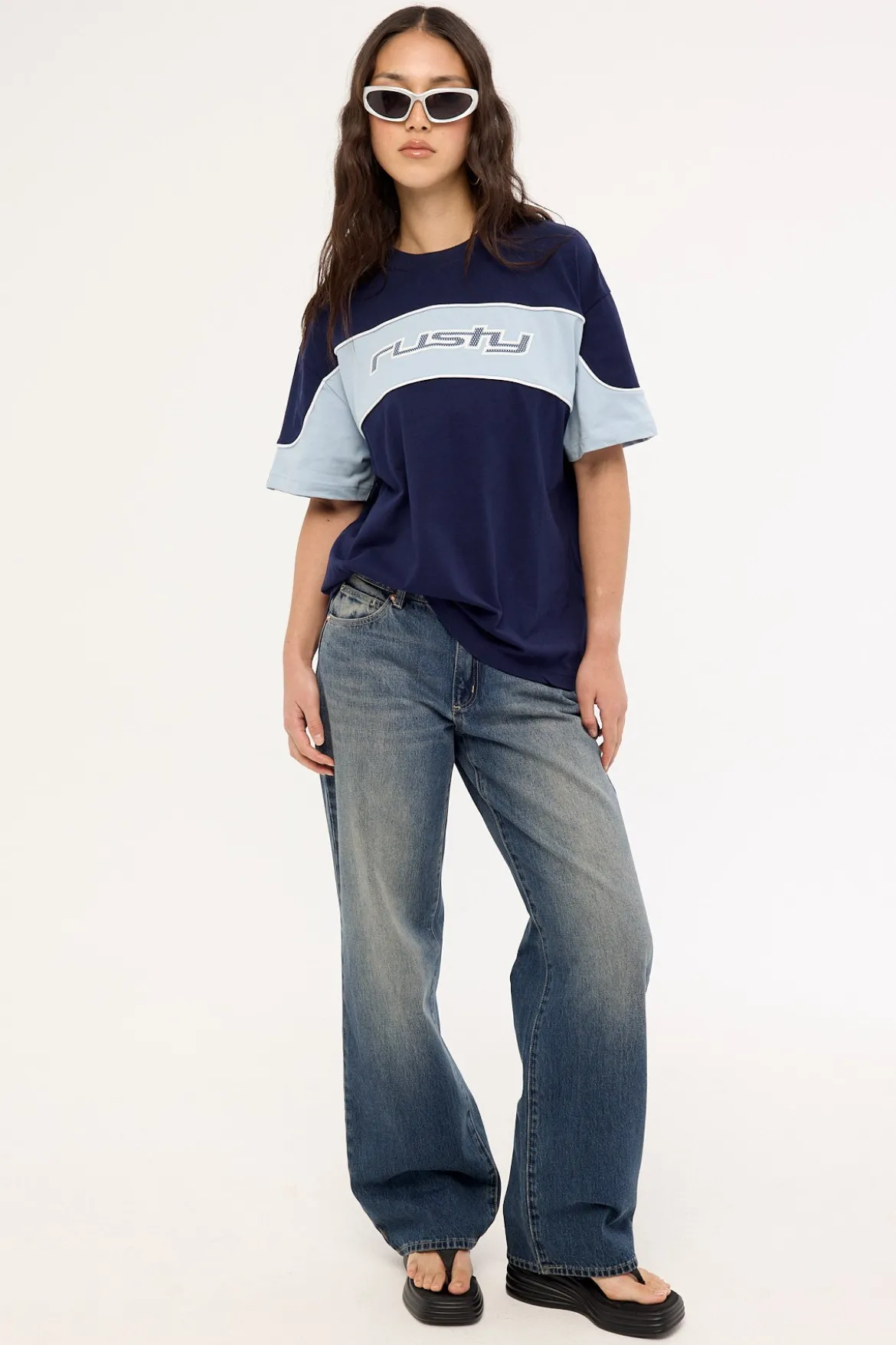 Kinetic Oversize Tee Navy Blue