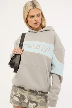 Kinetic Oversized Hooded Fleece Grey/Light Blue