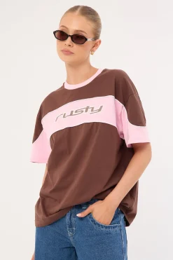 Kinetic Oversized Tee Pinecone/Baby Pink