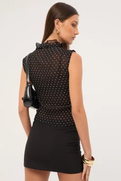Kingsley Tie Mini Skirt Black
