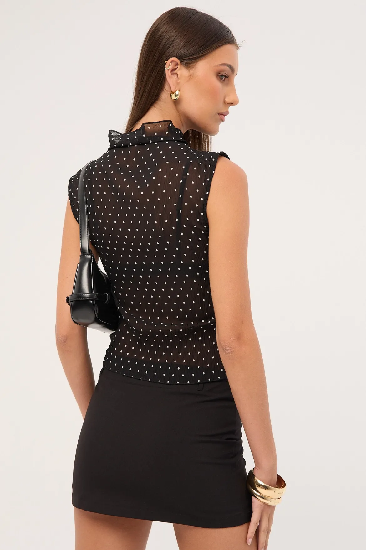Kingsley Tie Mini Skirt Black