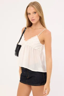 Klara Frill Cami Top White