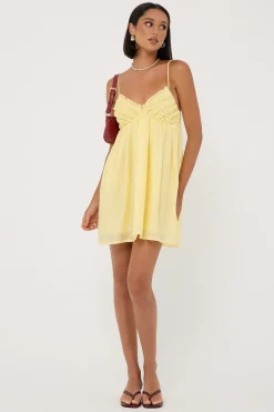 Klara Frill Mini Dress Lemon