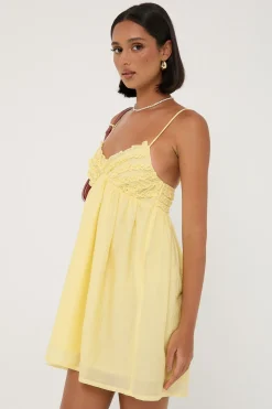 Klara Frill Mini Dress Lemon