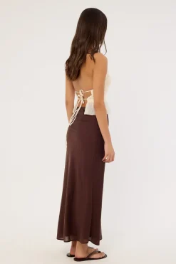 Klara Maxi Skirt Brown