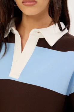 Kleo Fleece Rugby Brown Stripe