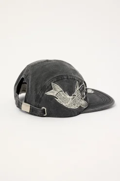 Koi 5 Panel Cap Washed Black