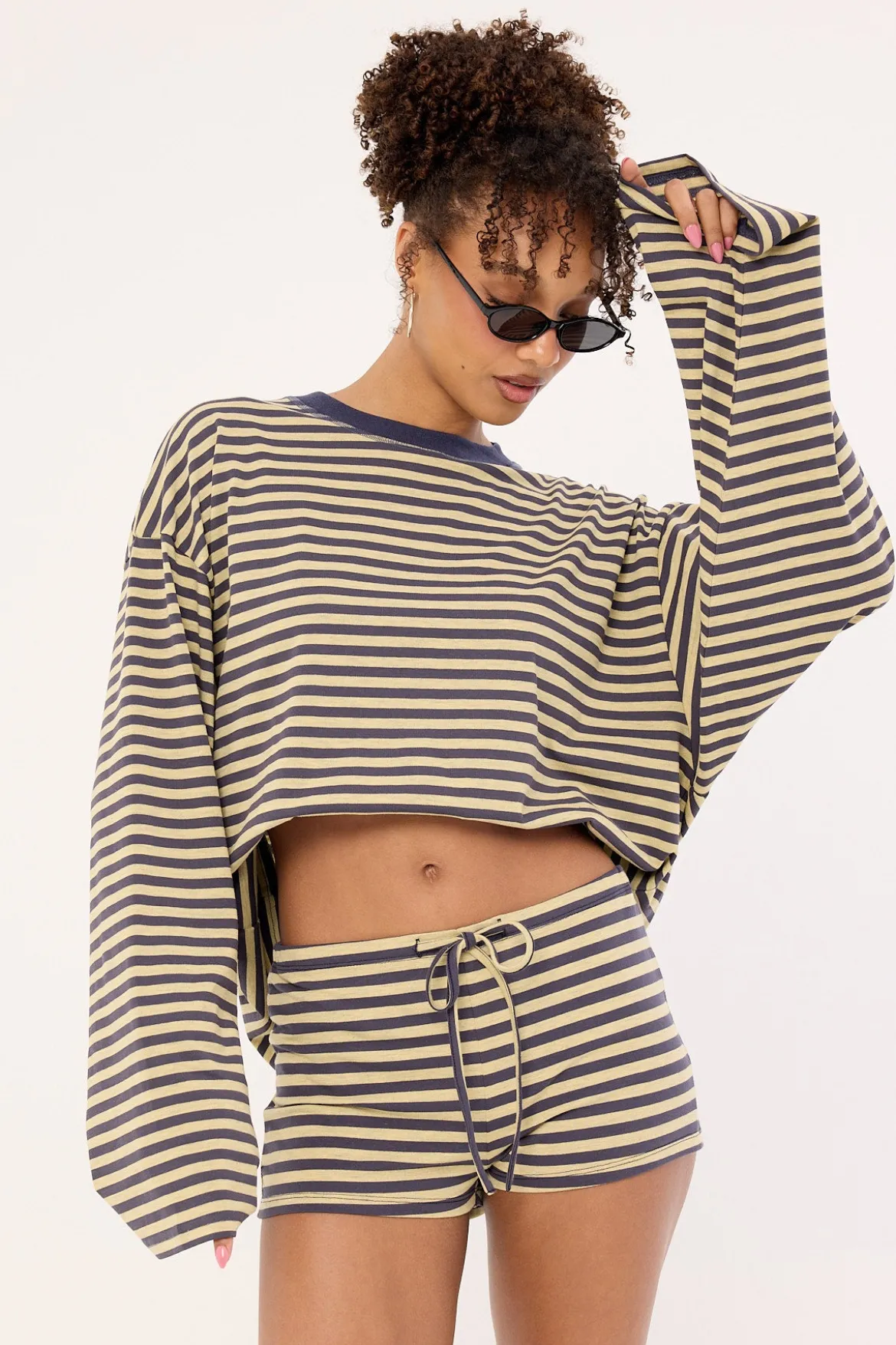 Kourt Bloomer Beige Stripe
