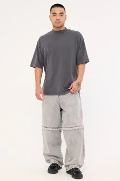 Krook Zip Off Behemoth Super Baggy Jean Light Grey