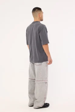 Krook Zip Off Behemoth Super Baggy Jean Light Grey