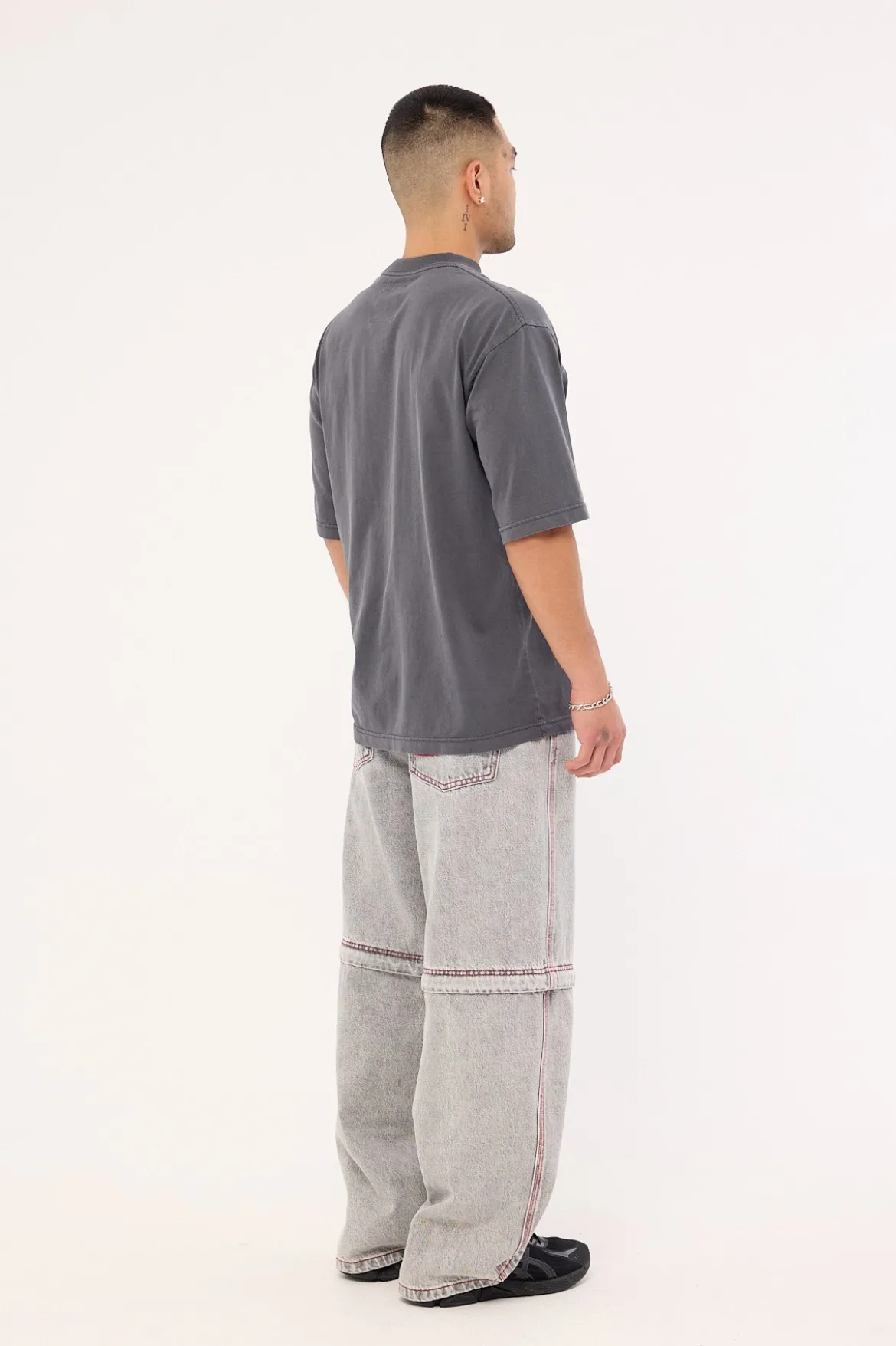 Krook Zip Off Behemoth Super Baggy Jean Light Grey