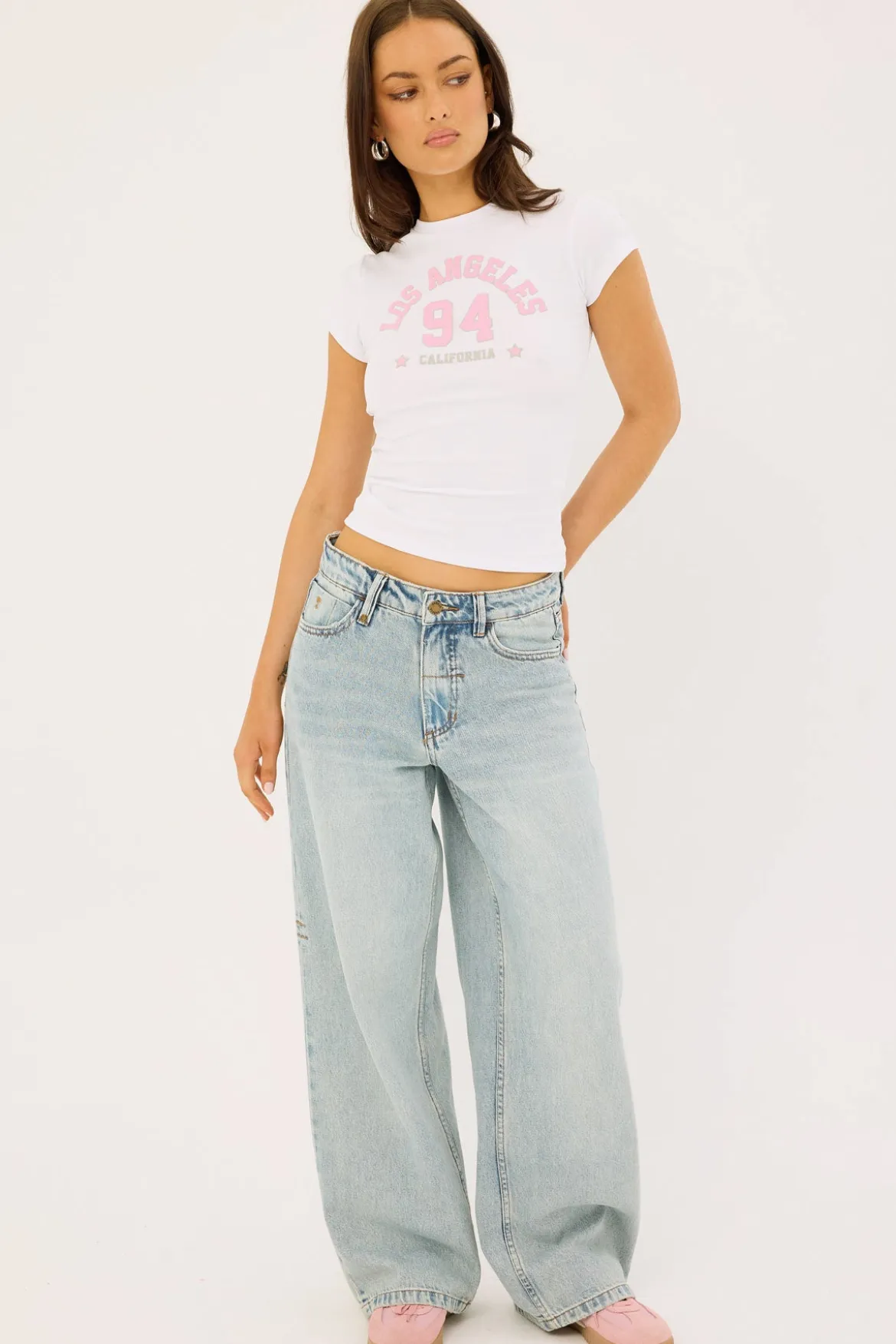 LA 94 Baby Tee White