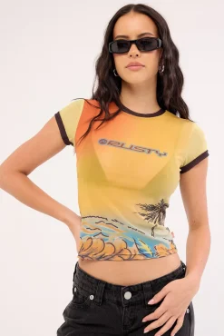 La Cabana Mesh Baby Tee La Cabana Print