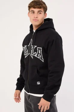 LA Star Zip Thru Hood Black