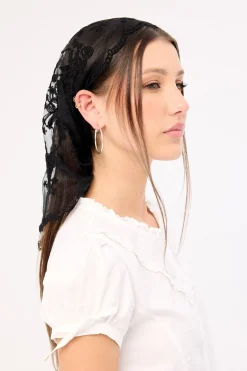 Lace Headscarf Black