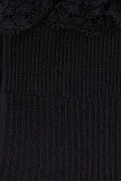 Lace Trim Socks Black