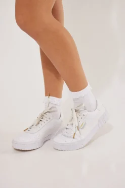 Lace Trim Socks White
