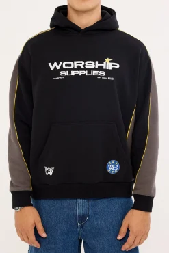 Laser Panel Pullover Hood Black