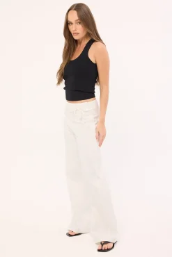 Laurie Tie Side Mid Rise Pants White
