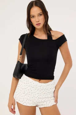 Layered Halter T-shirt Black