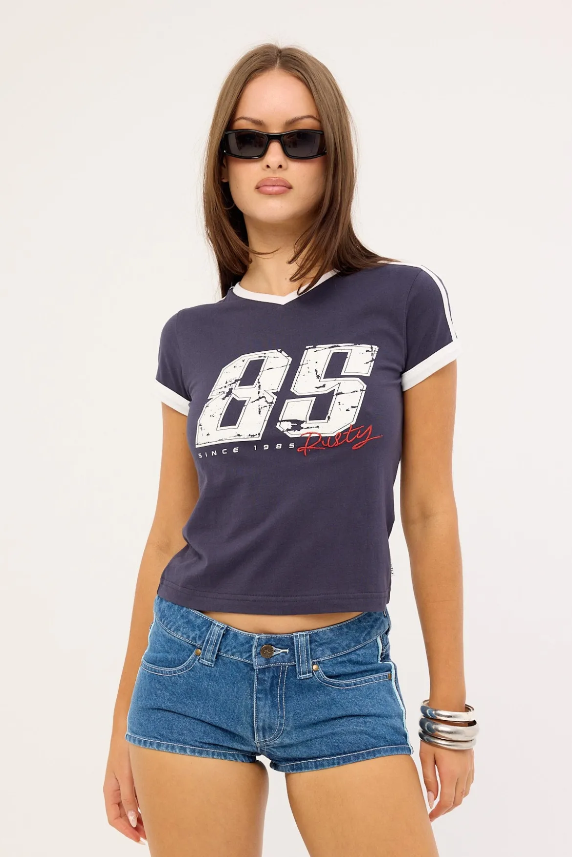 Le Sports Jersey Baby Tee Navy