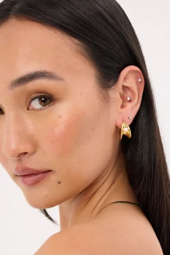 Leia Pearl Hoop Earring 18K Gold