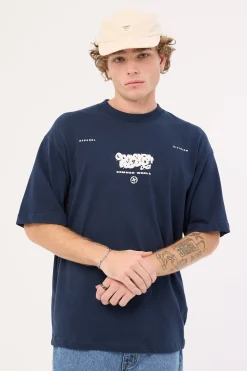 Leisure Brushed Boxy Tee Navy