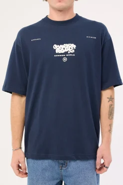 Leisure Brushed Boxy Tee Navy
