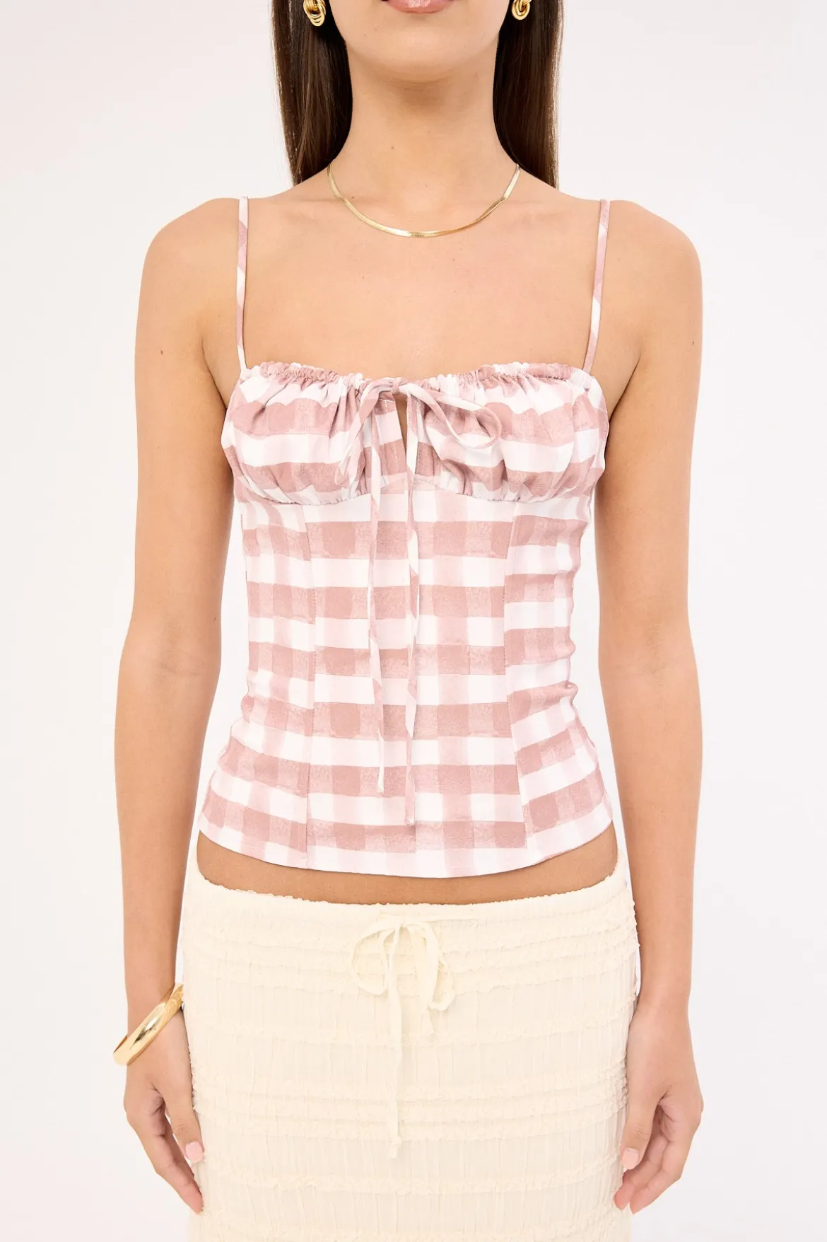 Lelessa Corset Top Pink Gingham