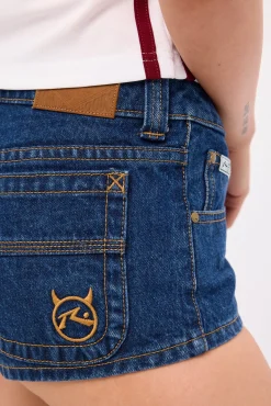 Lemmy Low Rise Micro Mini Short Deep See Blue