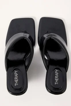 Lennox Thong Heel Black Crinkle