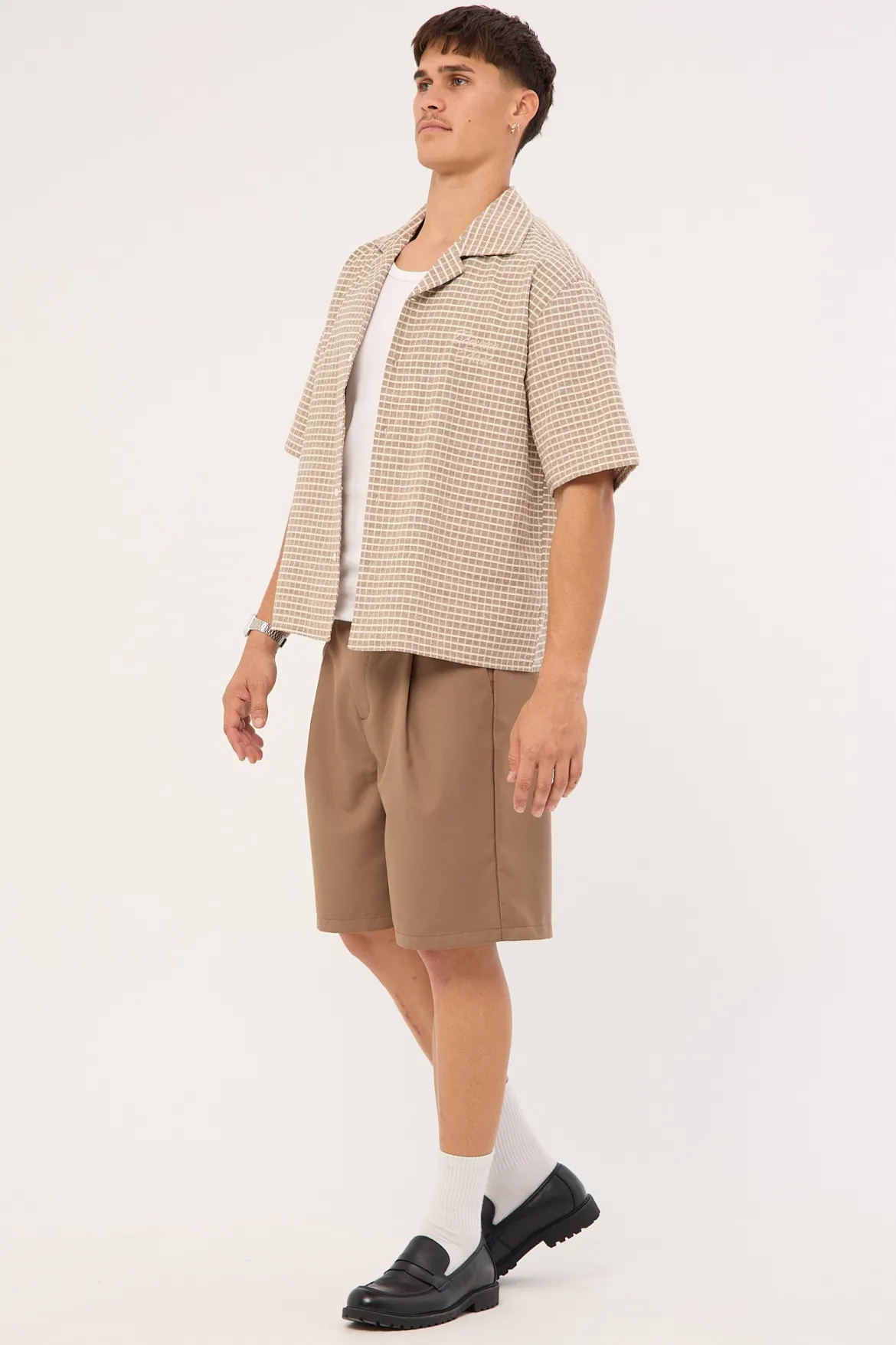 Lenny Tailored Short Taupe Brown
