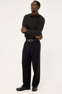 Leo Relaxed Tailored Trouser Black