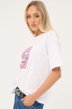 Les Sardines Oversized Graphic Tee White