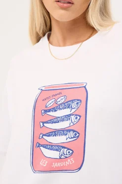 Les Sardines Oversized Graphic Tee White