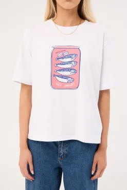 Les Sardines Oversized Graphic Tee White