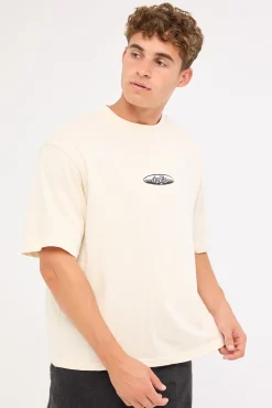 Lifted Spirits Embro Box Fit Oversize Short tee Unbleached